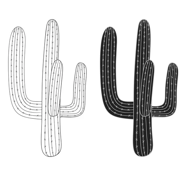 Mexikanischer Kaktus, Wüstenpflanze. Vektor — Stockvektor