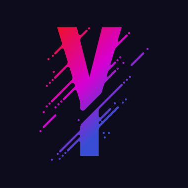 Alfabe harf, stilize renkli sıvı mürekkep yazı tipi. Vektör