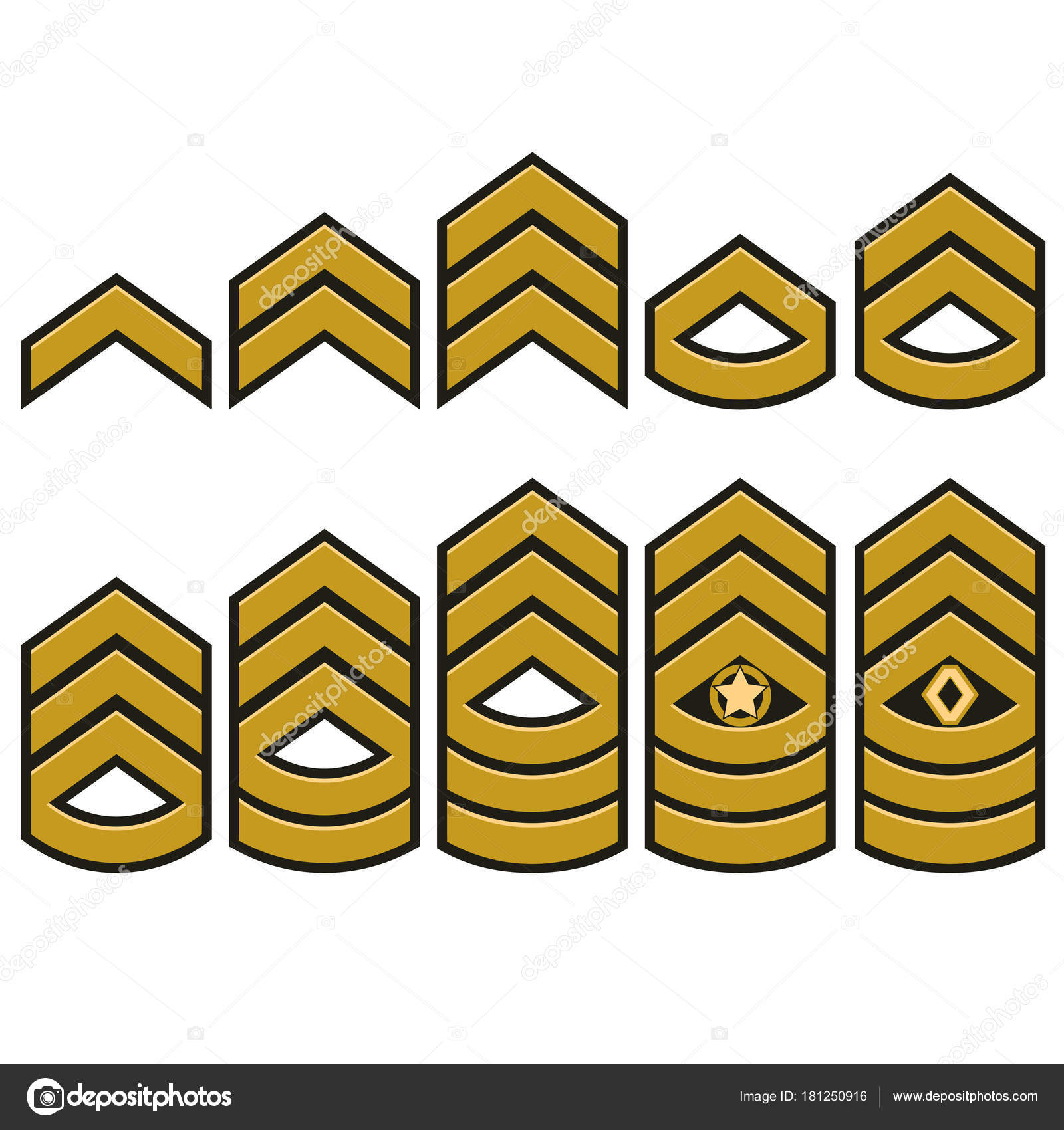 Military ranks set, Army Patches. Vector Stock Vector by ©ambassador80  181250946