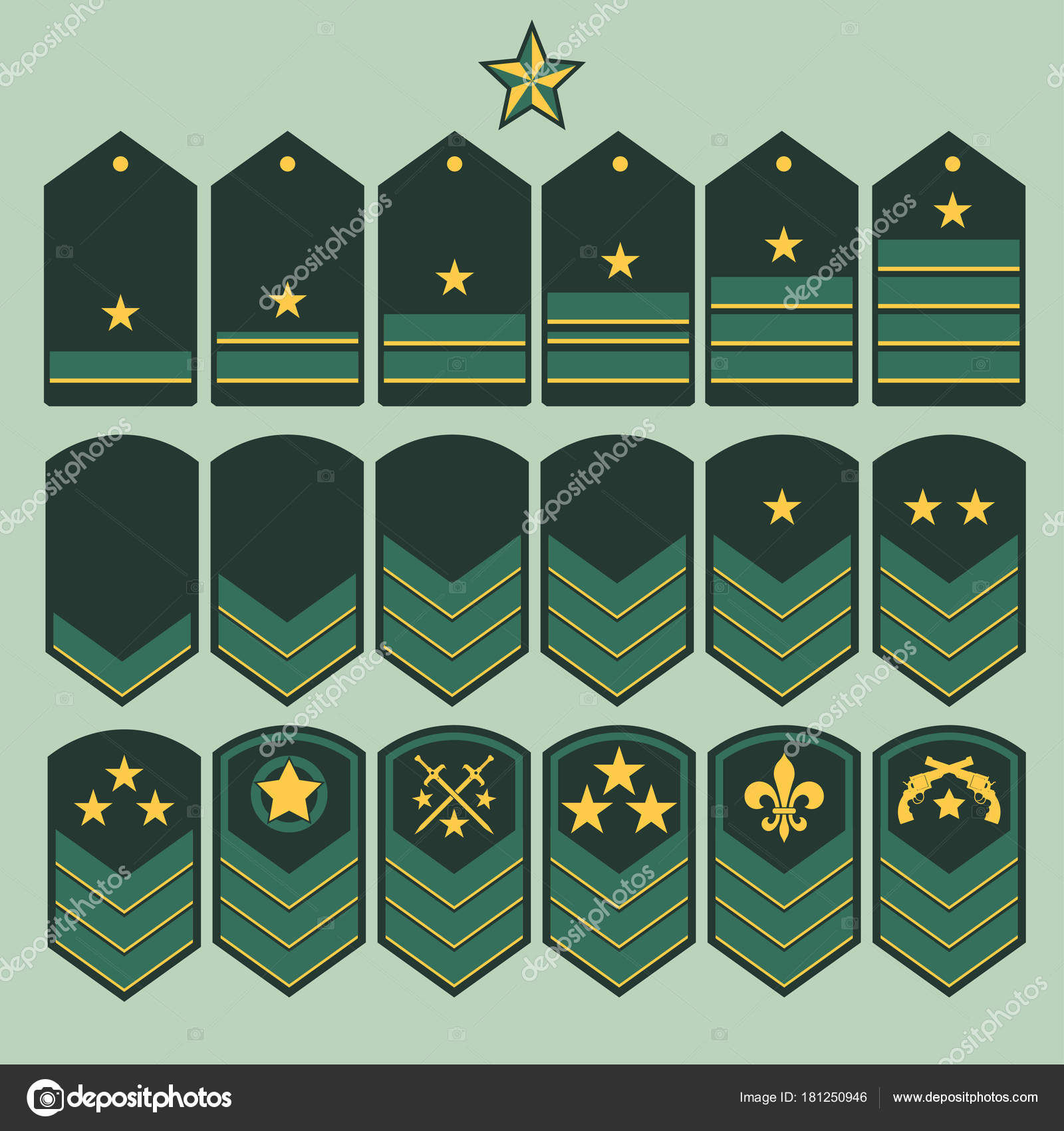 Military ranks set, Army Patches. Vector Stock Vector by ©ambassador80  181250946