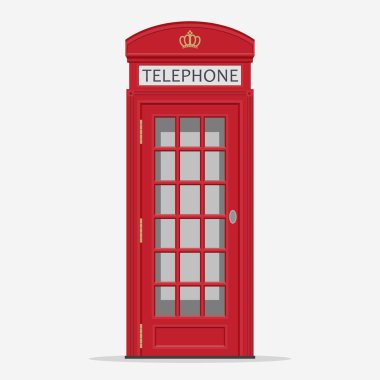Kırmızı Londra Caddesi telefon kulübesi vektör