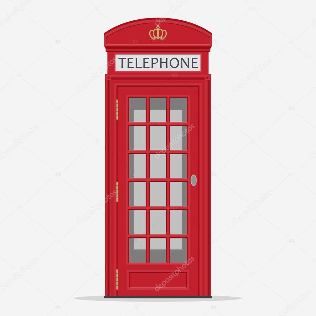 Red London Street Phone Booth vector