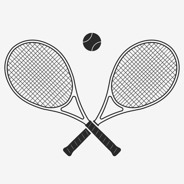 Tennis racket and ball, vector — Stock Vector