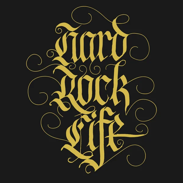 Hard Rock Music Lettering Slogan para camiseta. vector — Vector de stock