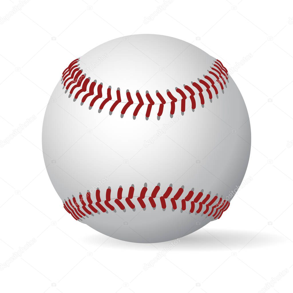 Leather baseball ball. vector