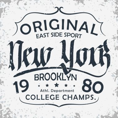 Spor giyim tipografi amblemi, t-shirt damga grafik