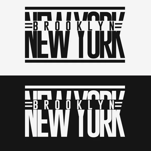 布鲁克林运动服装印刷标志, t恤邮票图形 — 图库矢量图片