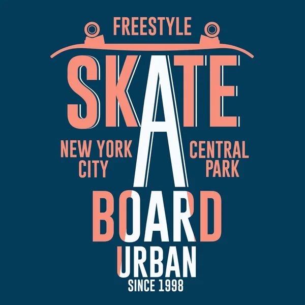 Skateboarding tričko New York grafický design — Stockový vektor