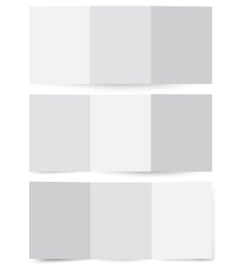 Katlanmış broşür kağıdı modeli, Karton Flyer şablonu. Vektör