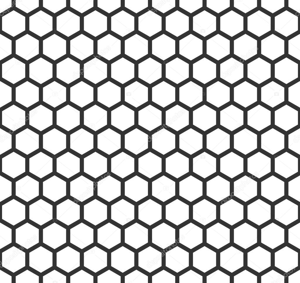 Grille Hexagonal cell texture Speaker grille seamless pattern. Vector
