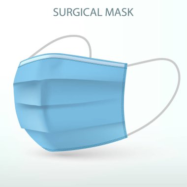 Tıbbi Cerrahi Maske. Yüz bakımı, solunum enfeksiyonu koruyucu. Vektör
