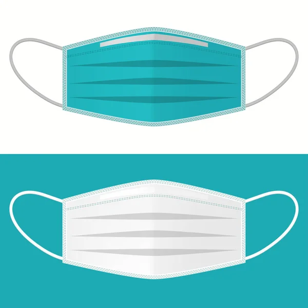 Medical Surgical Mask. Lindungi wajah, lindungi infeksi pernapasan. Vektor - Stok Vektor