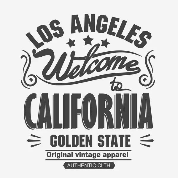 Friidrott typografi, t-shirt grafik. Kalifornien t-shirt vektor — Stock vektor