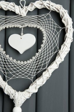 Beyaz dantel kalp rüya yakalayıcı 