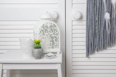 Beyaz yatak odası dekor