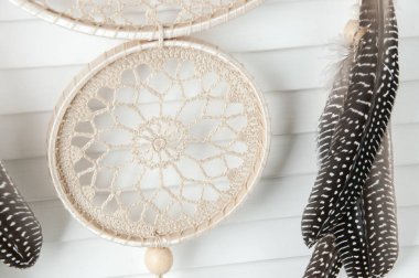 Bej kahverengi rüya yakalayıcı yakın çekim