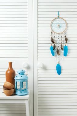 Kahverengi turkuaz rüya yakalayıcı 