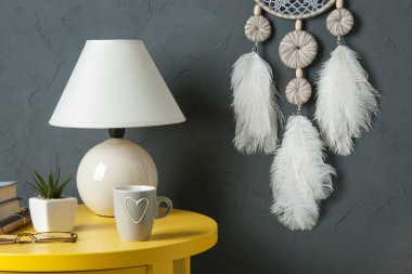 Gri yatak odası dekor