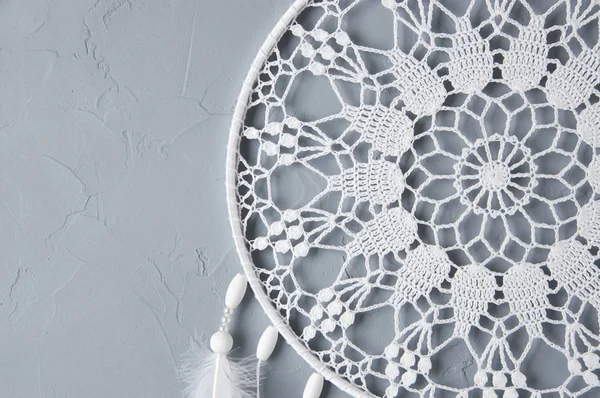 Caçador de sonho guardanapo de crochê branco — Fotografia de Stock