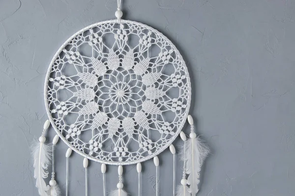 White crochet doily dream catcher — Stock Photo, Image