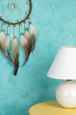 Zeytin rüya yakalayıcı aquamarine üzerinde