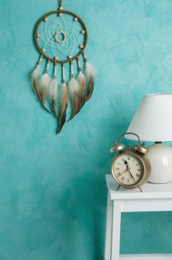 Zeytin rüya yakalayıcı aquamarine üzerinde