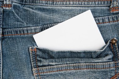 Beyaz boş Not cebinde 