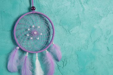 Lila rüya yakalayıcı aquamarine üzerinde