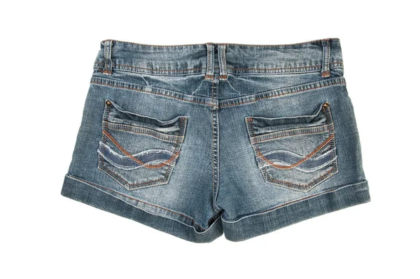 Jeans shorts isoleret på hvid - Stock-foto