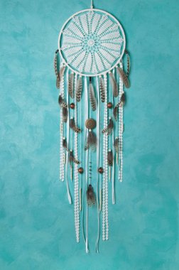 Krem tığ işi bardak altlığı peçete rüya yakalayıcı 