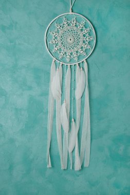 Krem tığ işi bardak altlığı peçete rüya yakalayıcı 