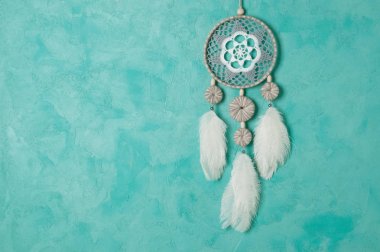 Gri beyaz tığ işi bardak altlığı peçete rüya yakalayıcı 