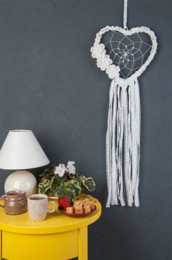 Beyaz kalp rüya yakalayıcı 