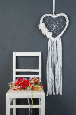 Beyaz kalp rüya yakalayıcı 