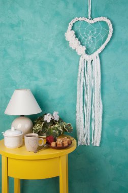 Beyaz kalp rüya yakalayıcı 