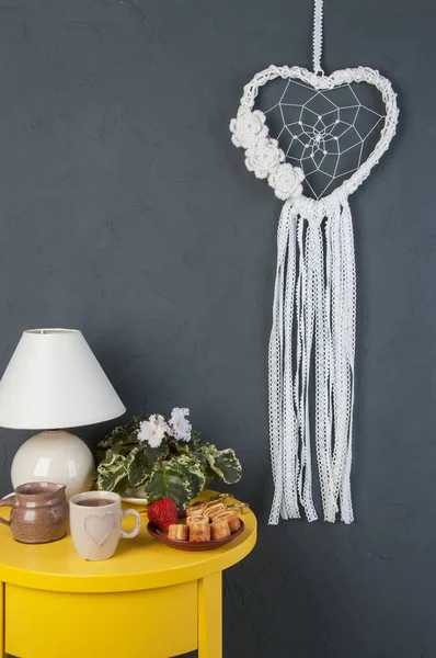 Beyaz kalp rüya yakalayıcı 