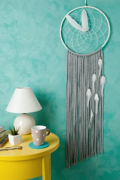 Gray white dream catcher — Stock Photo, Image