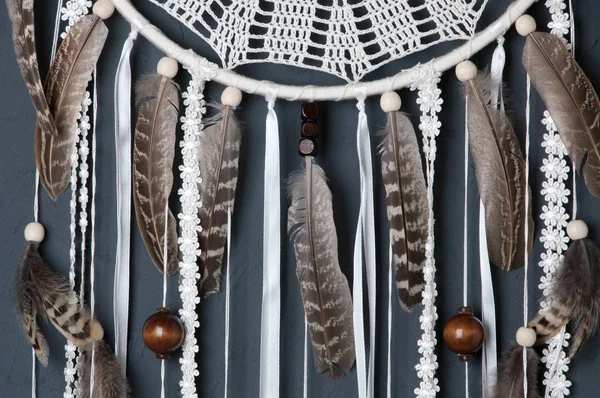 Krem tığ işi bardak altlığı peçete rüya yakalayıcı 