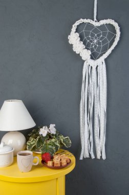 Beyaz kalp rüya yakalayıcı 