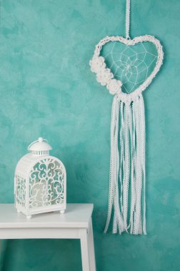 Beyaz kalp rüya yakalayıcı 