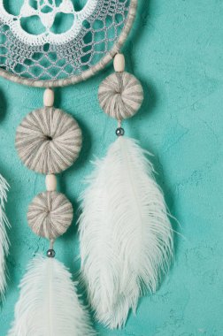 Beyaz gri rüya yakalayıcı 