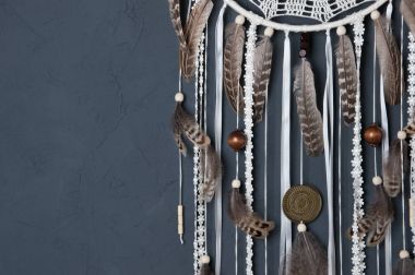 Krem tığ işi bardak altlığı peçete rüya yakalayıcı 