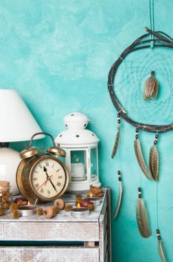 Kahverengi krem rüya yakalayıcı 