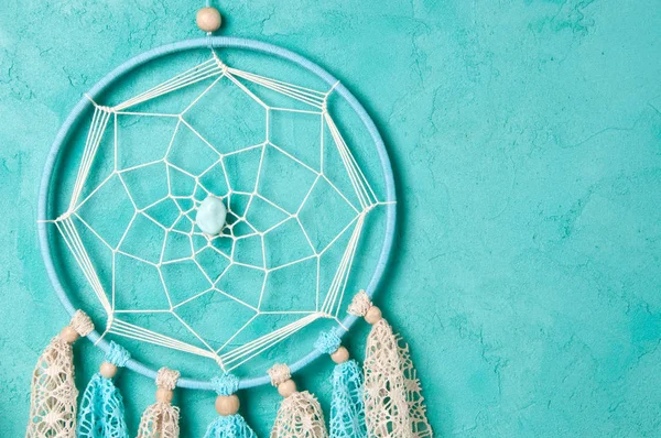 Aquamarine üzerinde yatak odası dekor — Stok fotoğraf
