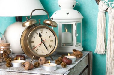 Aquamarine üzerinde yatak odası dekor 