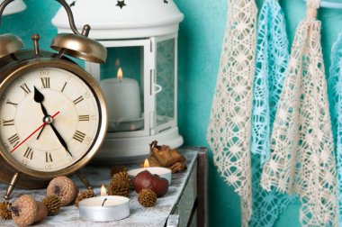 Aquamarine üzerinde yatak odası dekor 