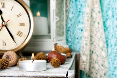 Aquamarine üzerinde yatak odası dekor 