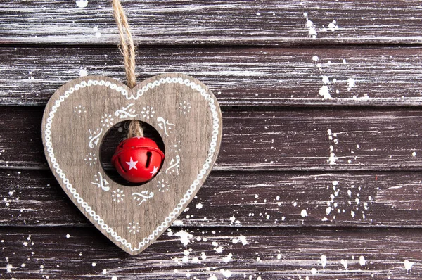 Christmas decorations on wooden background — Stock Photo, Image