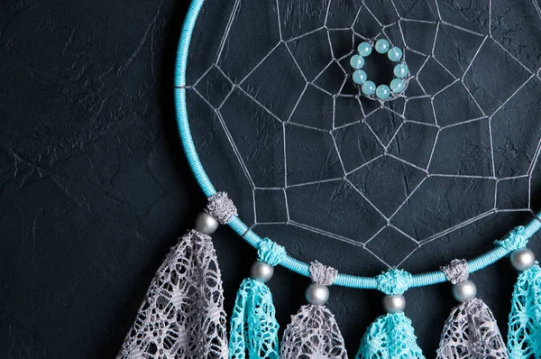 Gri mavi dantel rüya yakalayıcı 