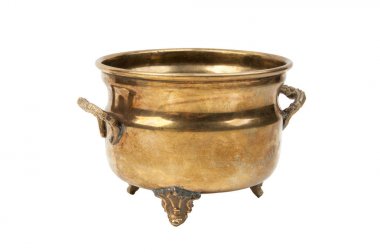 Vintage saksıyı beyaz izole 